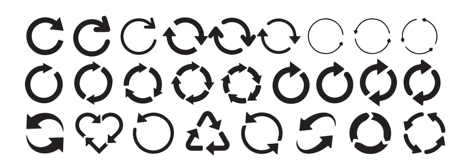 Rotation and Repeat Icon Collection vector