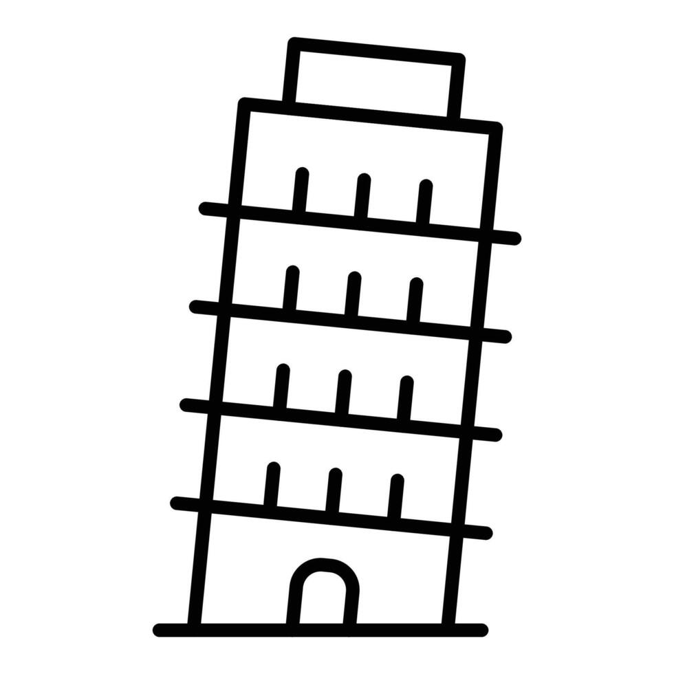 Leaning Tower of Pisa line icon vector