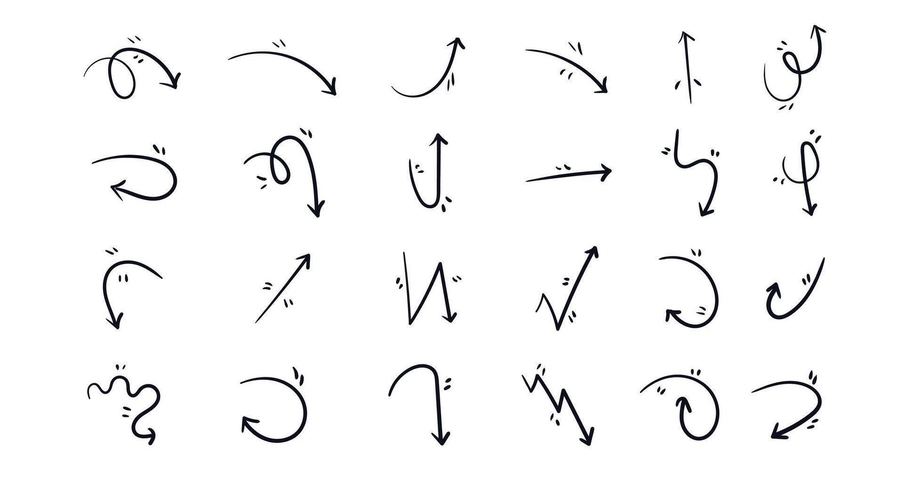 Abstract Hand Drawn Arrows and Ancient Symbols Grunge Pencil Sketches and Chalk Lines for Any Art Project vector