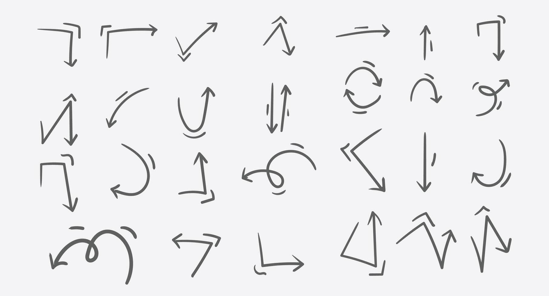 Massive Hand Drawn Arrow Collection Doodle Symbols Sketch Lines and Directional Elements for Creative Design Use vector