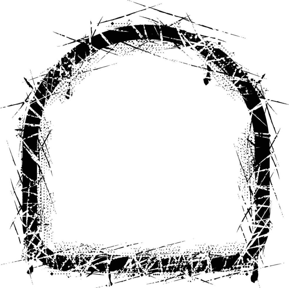 Vintage grunge frame with noisy overlay splatter ink and broken texture details vector