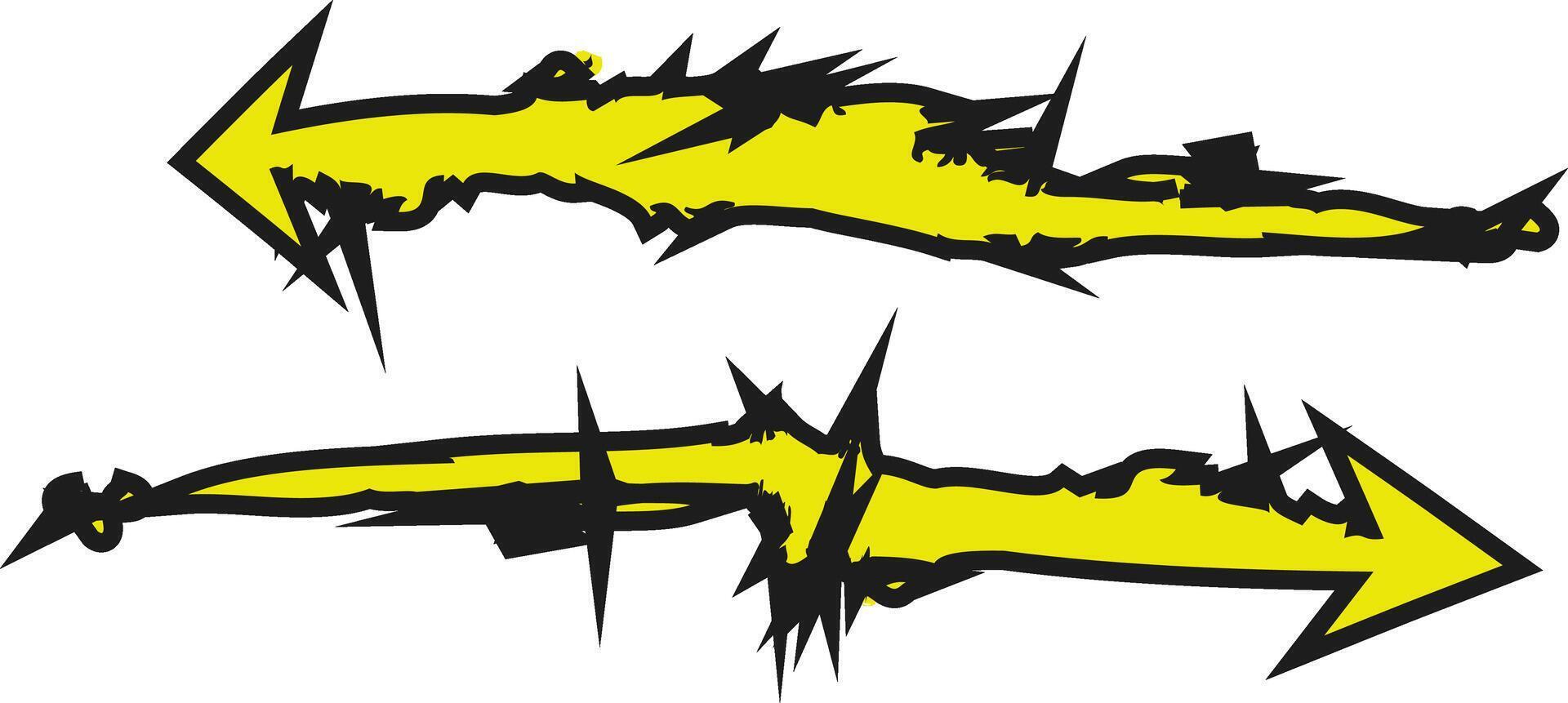 Vintage Horror Arrow Icon Dark Themed Doodle Art for Gothic and Halloween Design vector