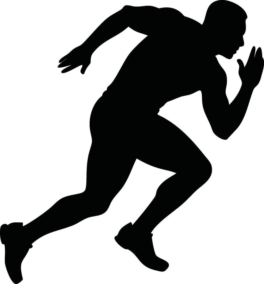 Silhouette of a Sprinter at the Starting Line vector