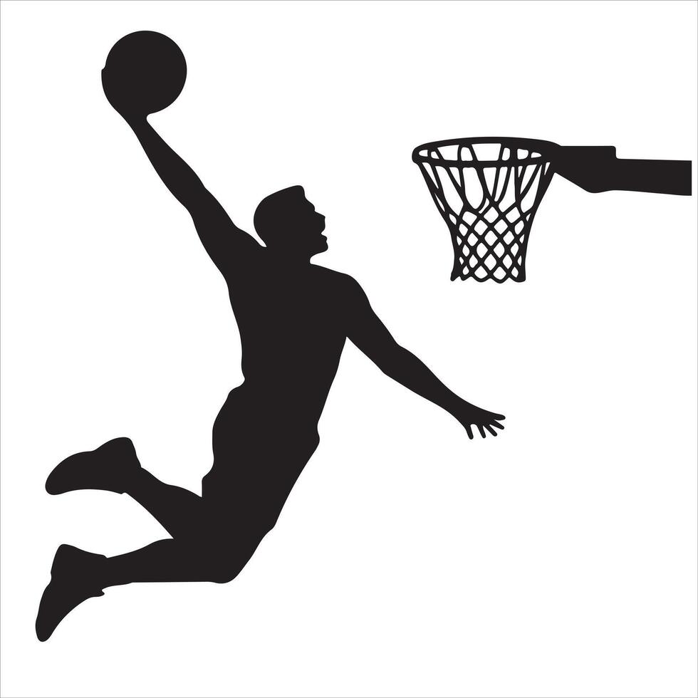 Basketball Dunk Silhouette vector
