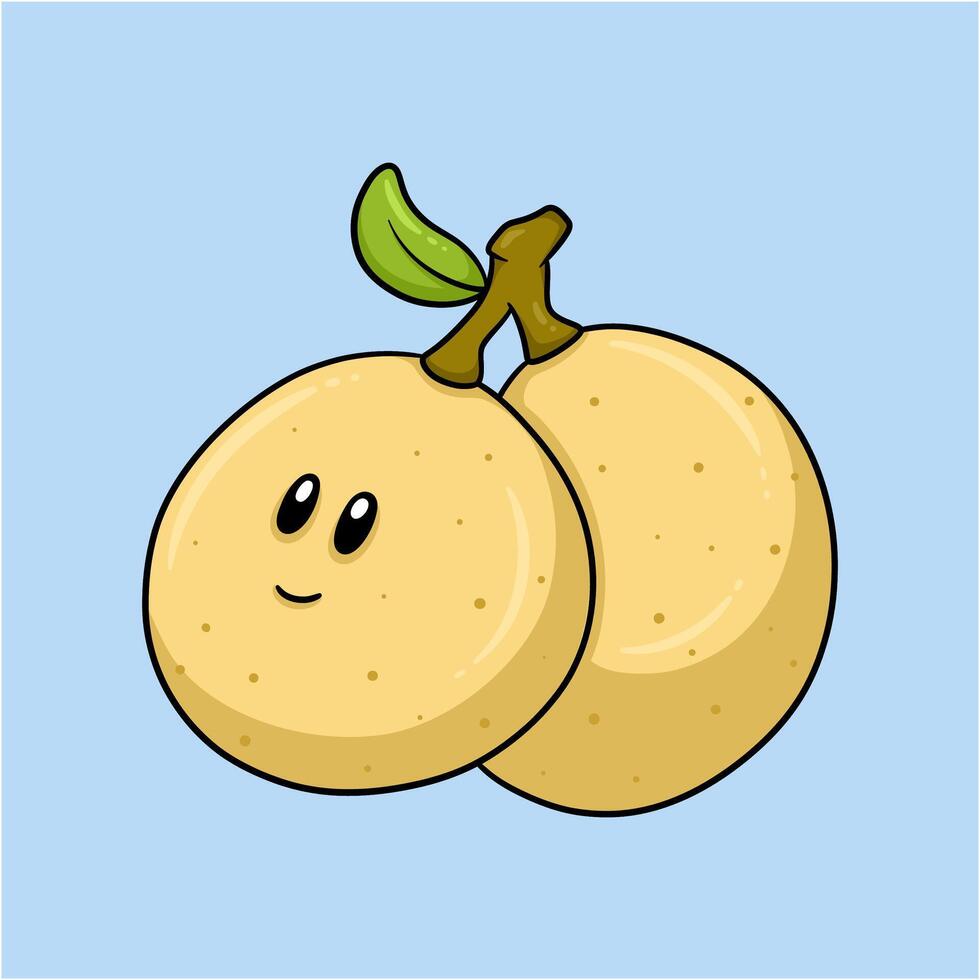 Smiling Peach Fruit Illustration vector