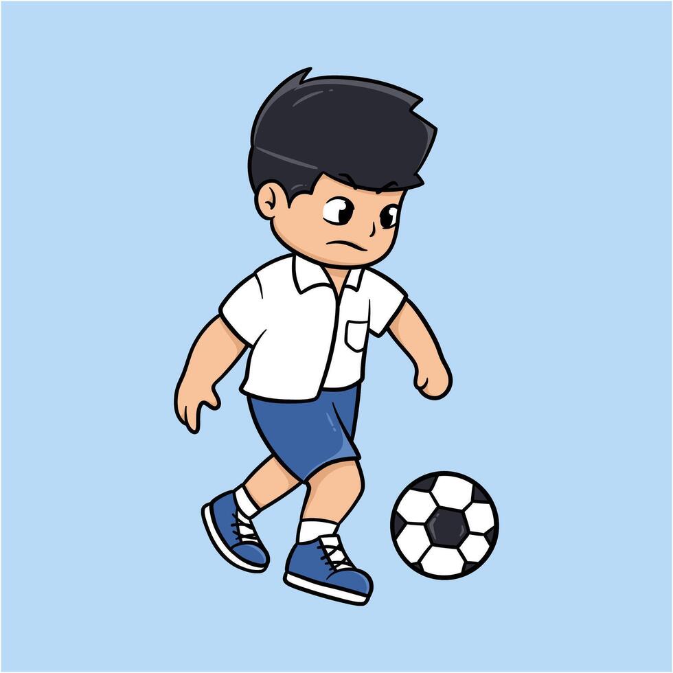 Child Playing Soccer vector