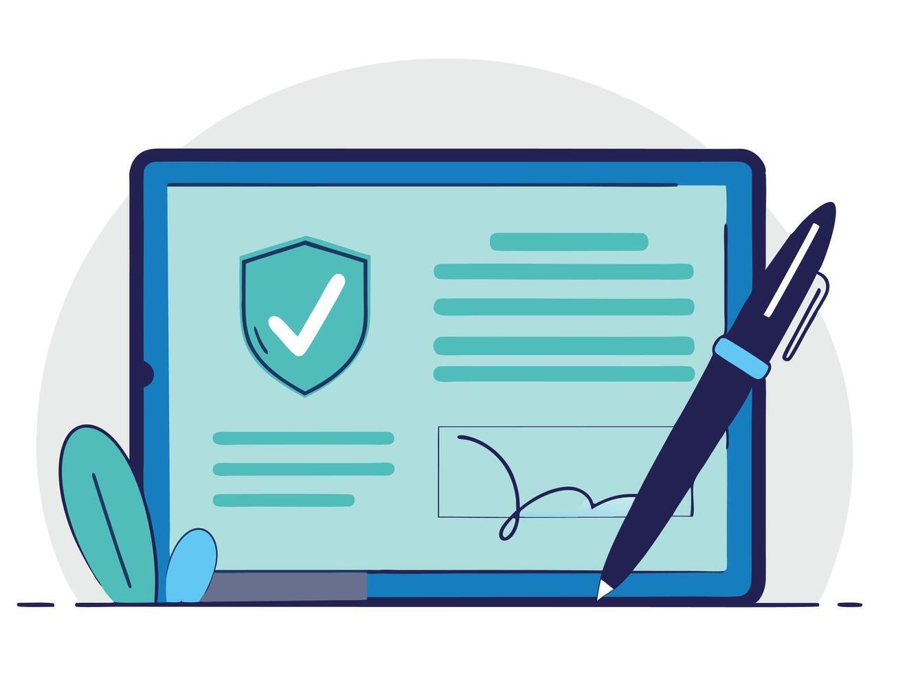 Secure Digital Document Signing vector