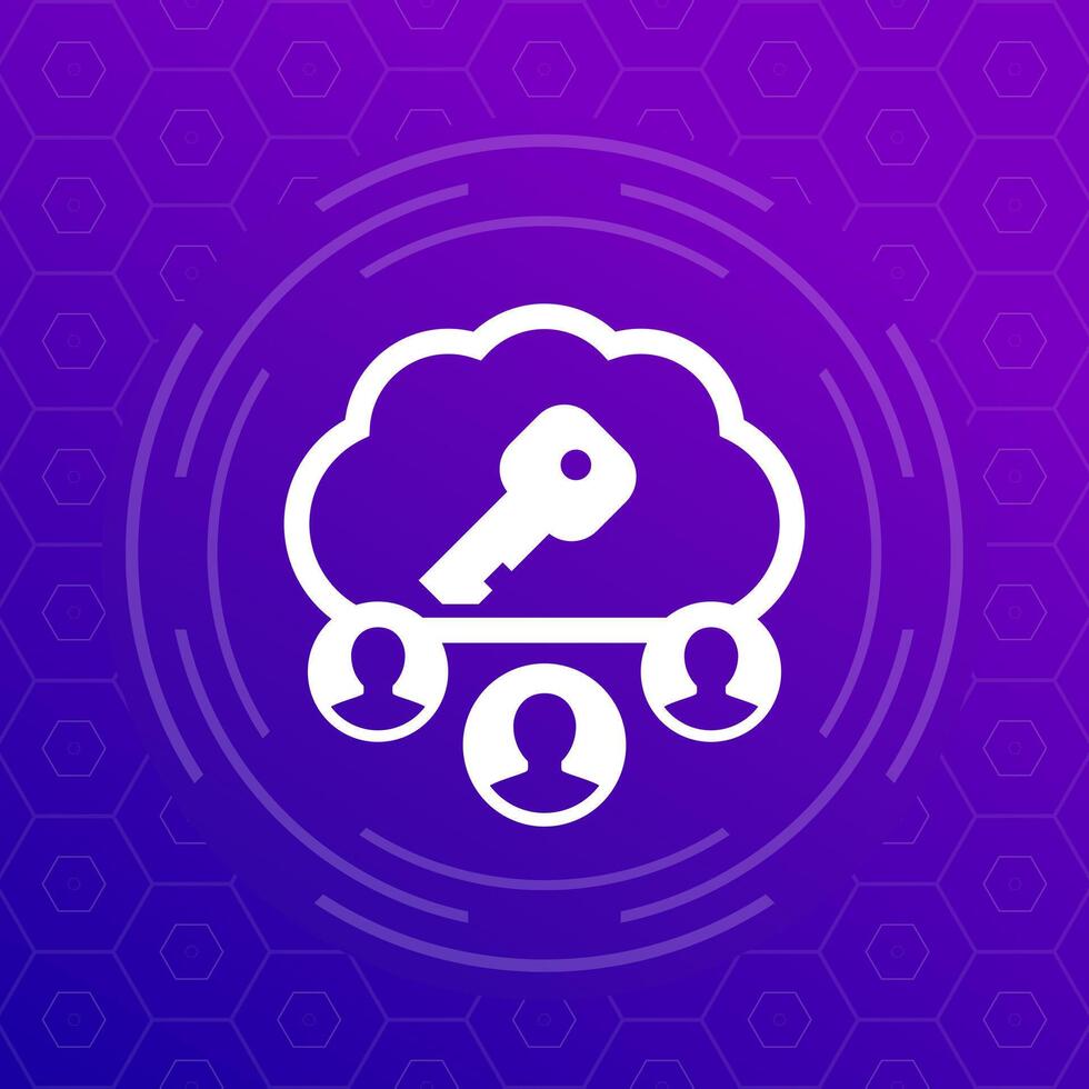 Encryption of personal data in cloud icon vector