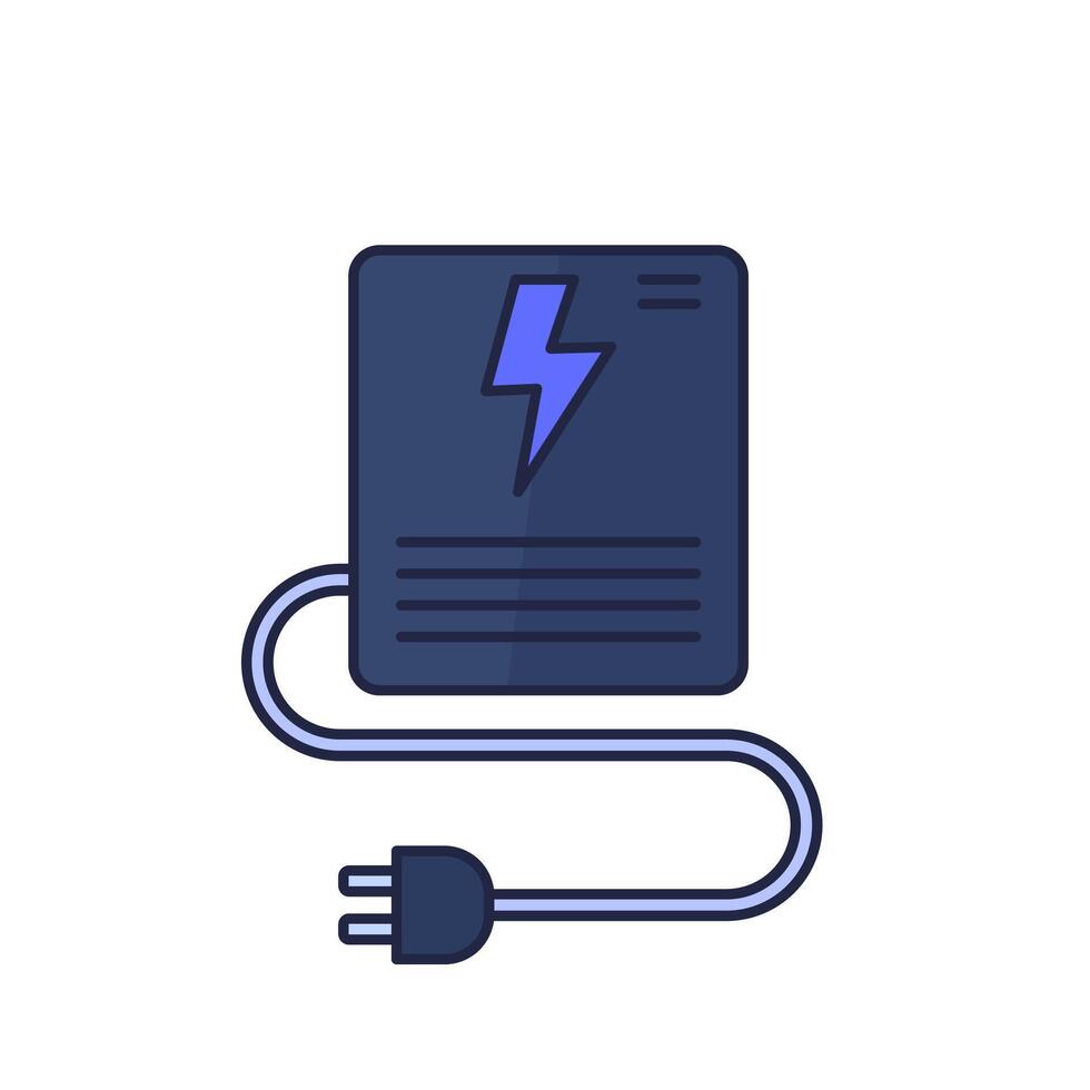 UPS, uninterruptible power supply icon with outline vector