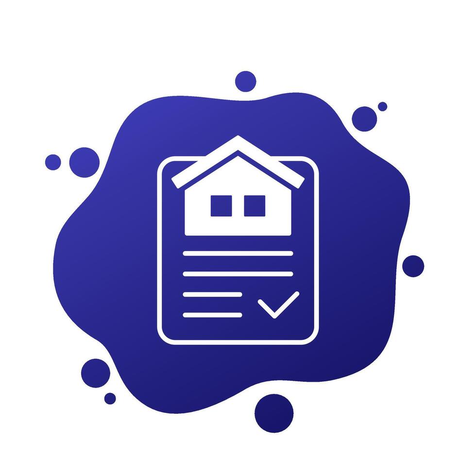 permit, building permission icon with a house vector