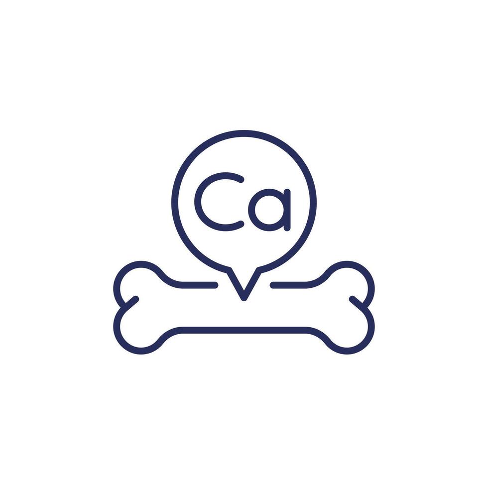 Calcium for bones line icon vector