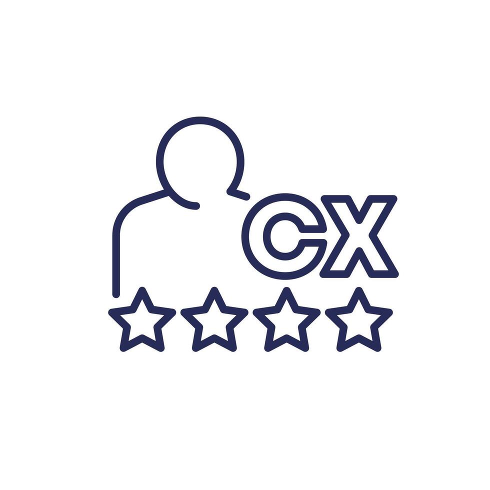 CX, Customer experience line icon vector