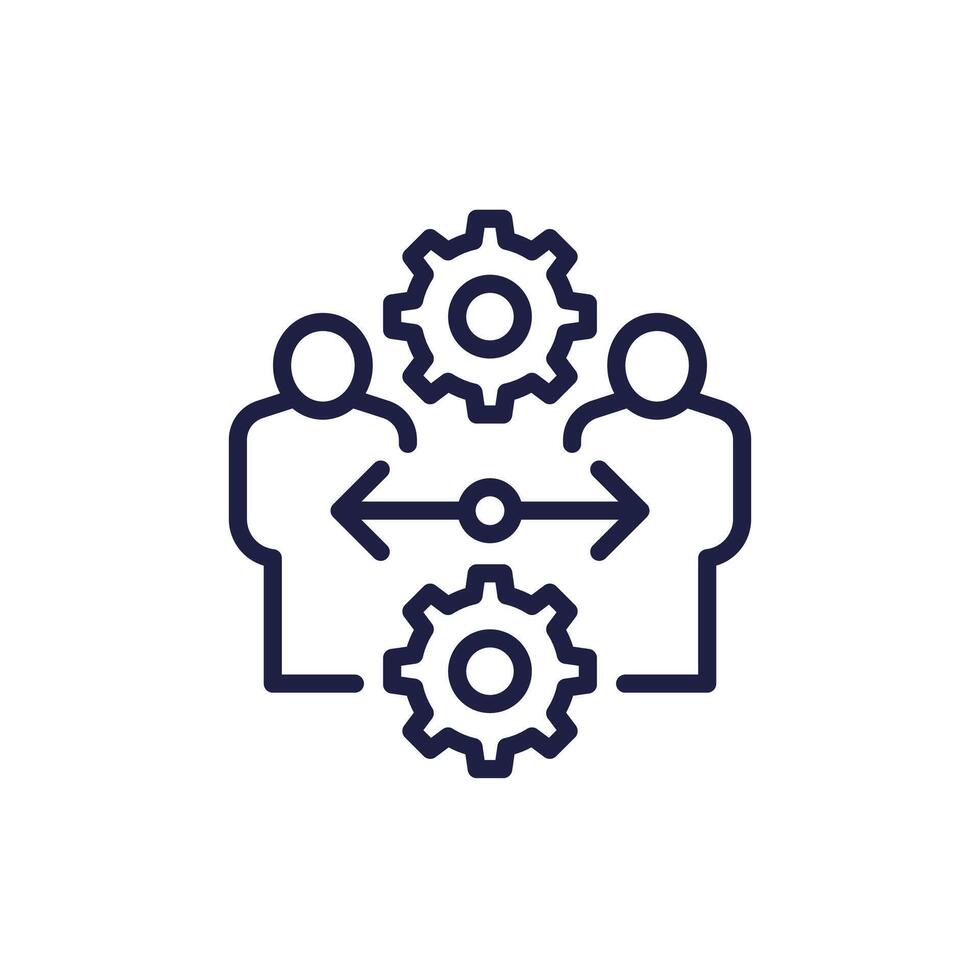 management and hrm line icon on white vector