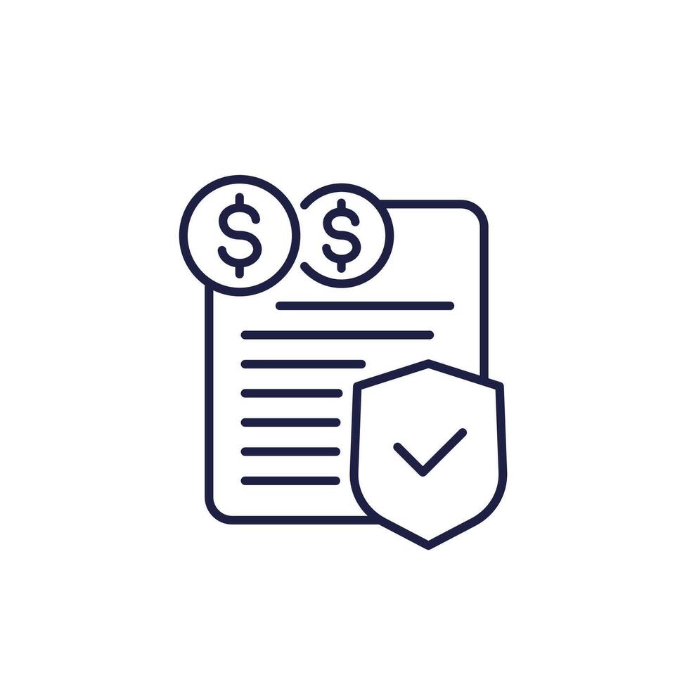 insurance money or payments line icon vector