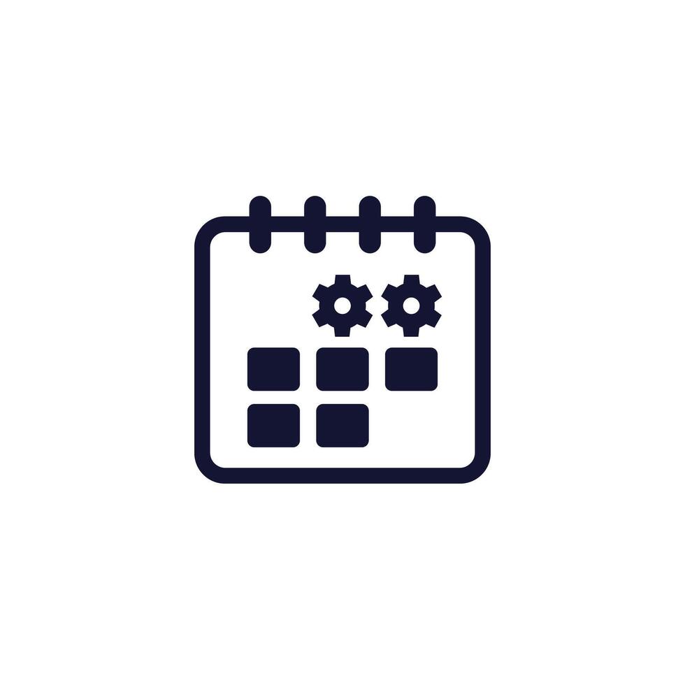maintenance schedule icon with a calendar, pictogram vector
