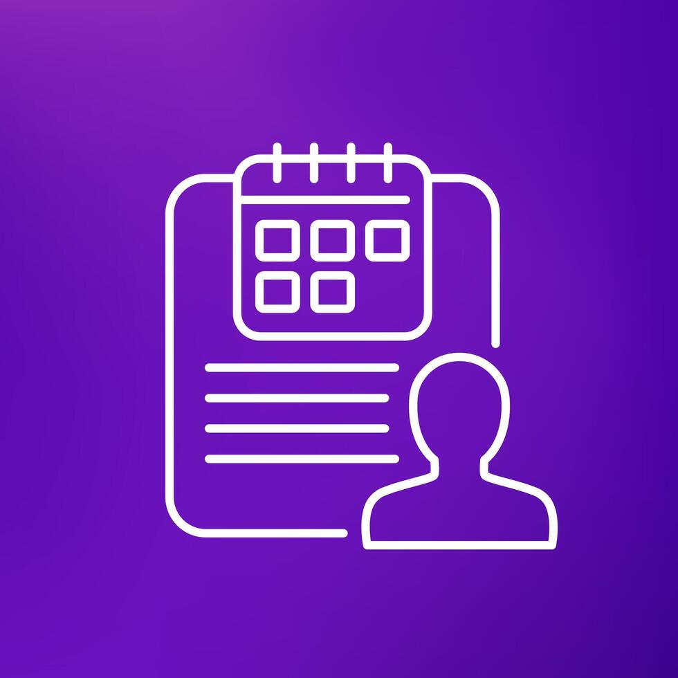 schedule, personal planner linear icon, vector