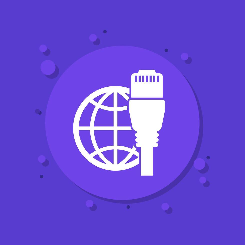 ethernet cable, network icon for web and apps vector