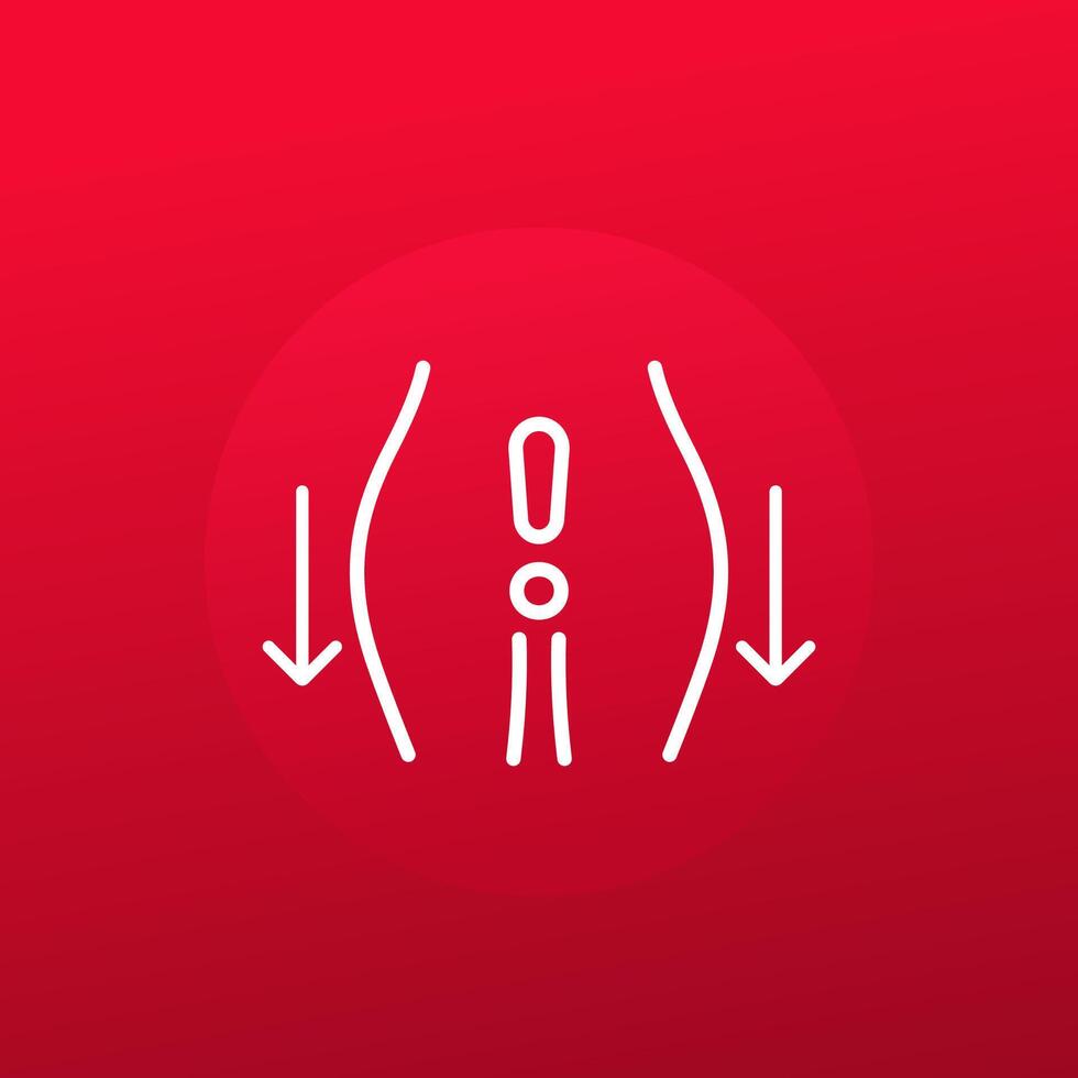 Decreased libido line icon, vector