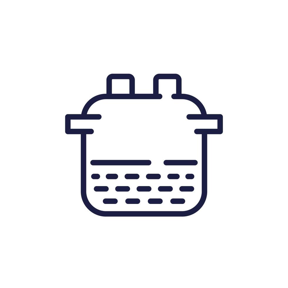 septic tank icon on white, line vector