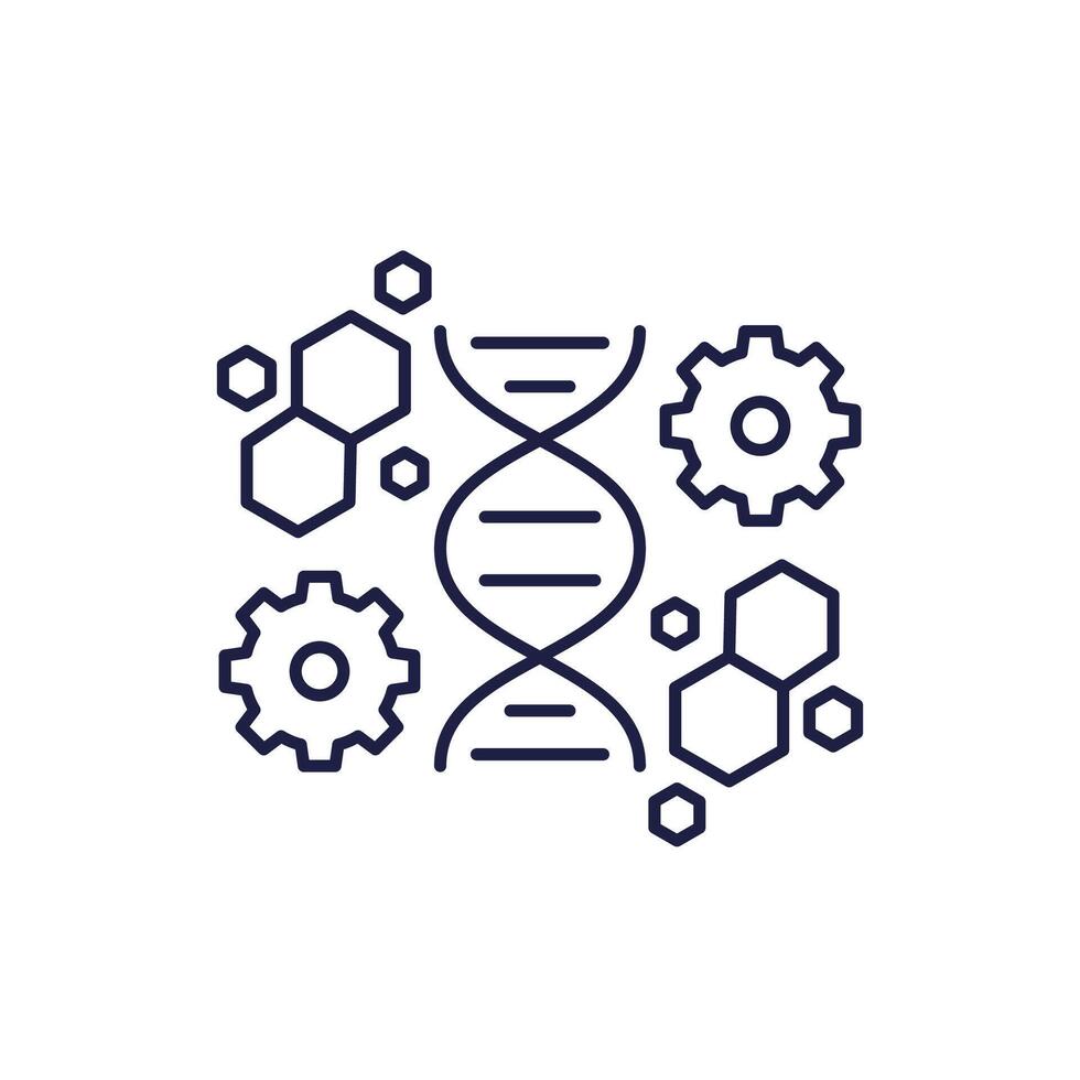 bioengineering icon in line design, vector