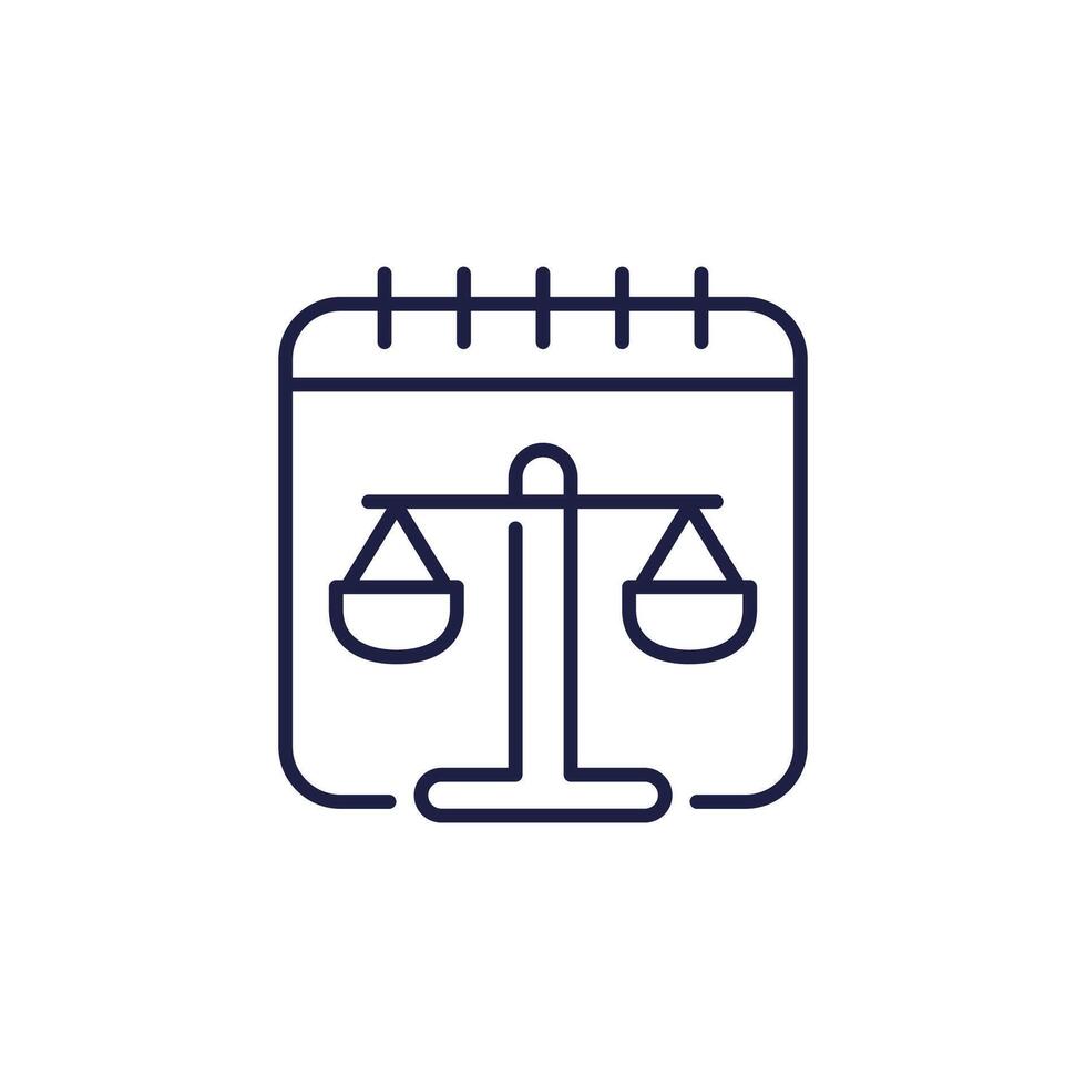 trial date line icon with a calendar vector
