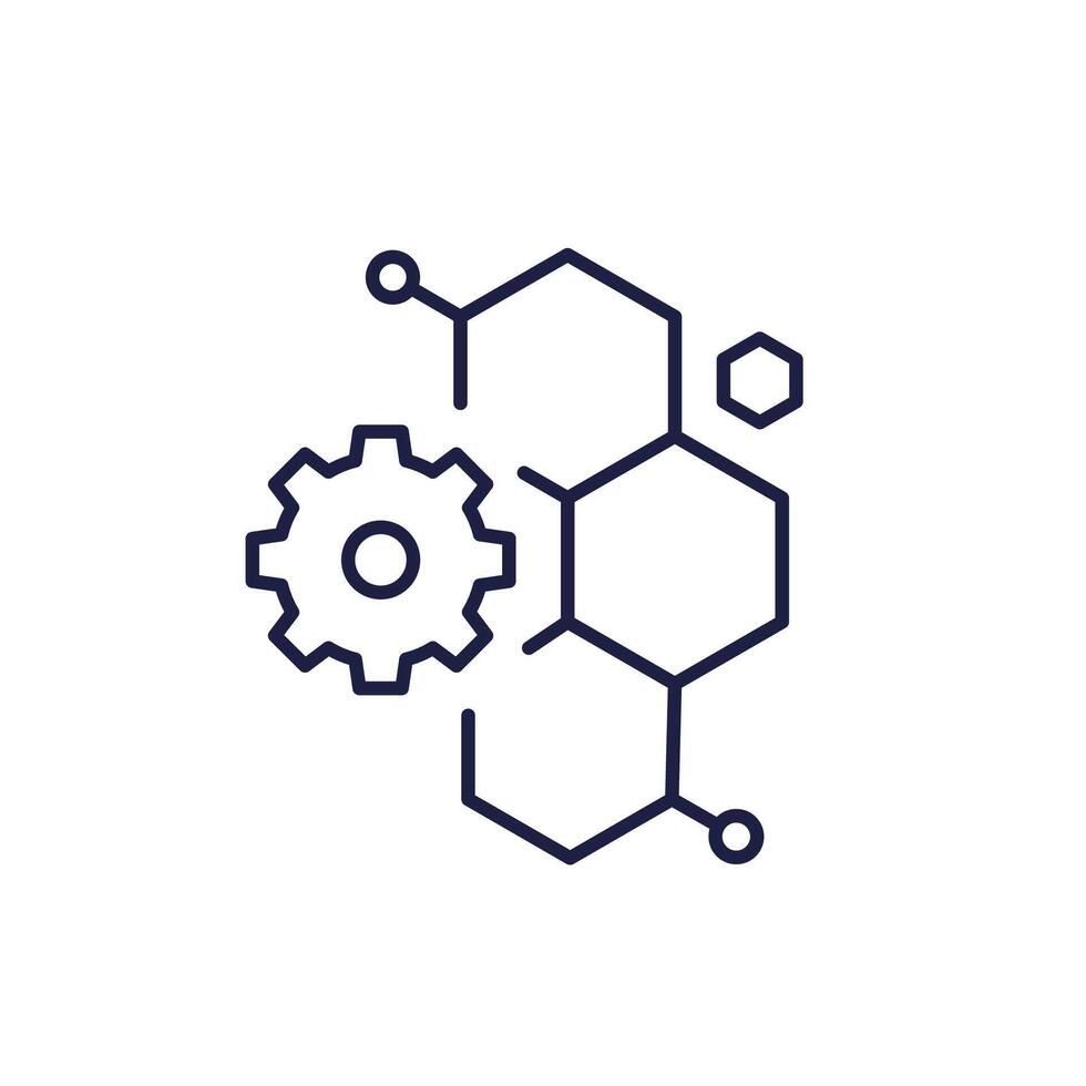 bioengineering and biotechnology line icon vector