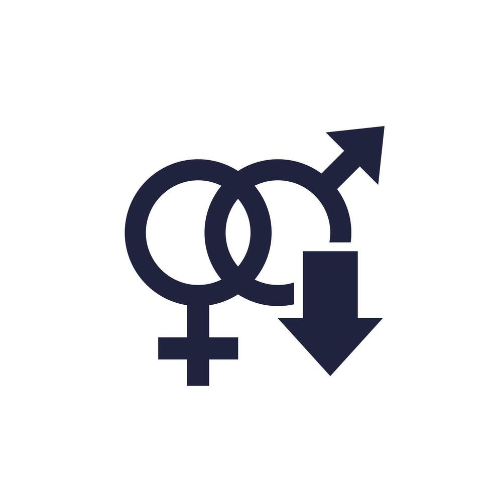 Decreased libido icon, low sex drive symbol vector