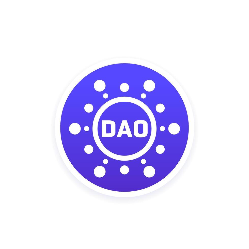 DAO icon, Decentralized Autonomous Organisation concept vector