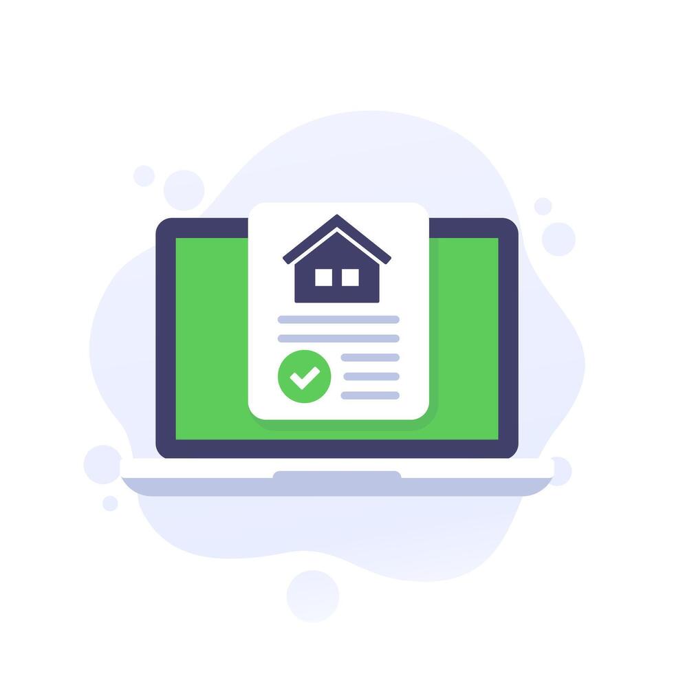 online building permit icon, flat design vector