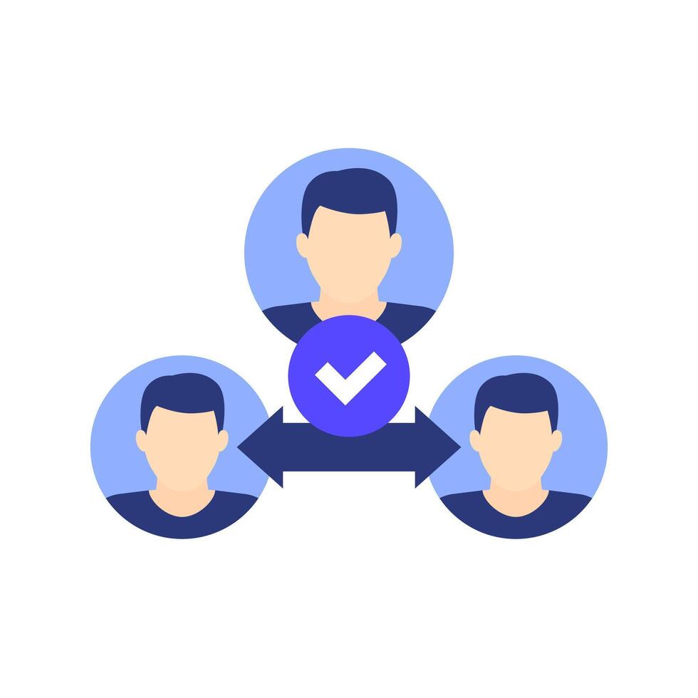 broker or third party icon, flat vector