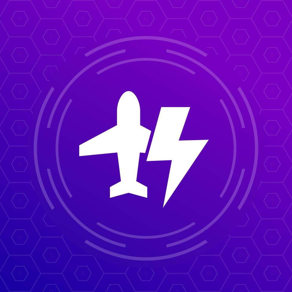 Electric plane icon, design vector