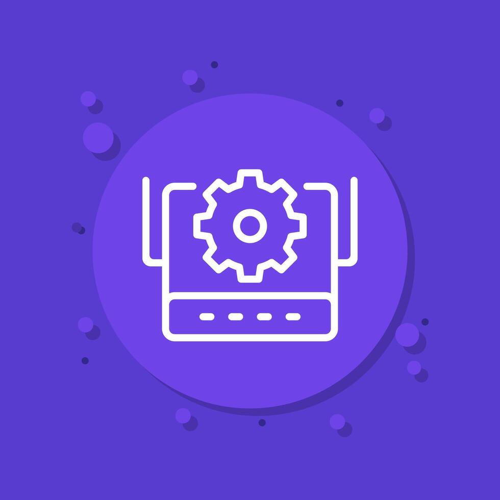 router, modem settings icon, linear design vector
