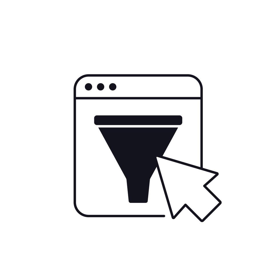 content filtering icon on white vector