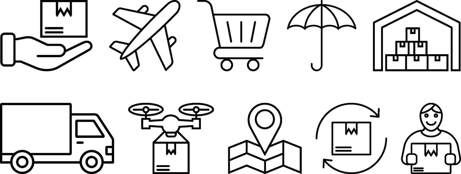 Icon Set for Shipping and Logistics Concepts vector