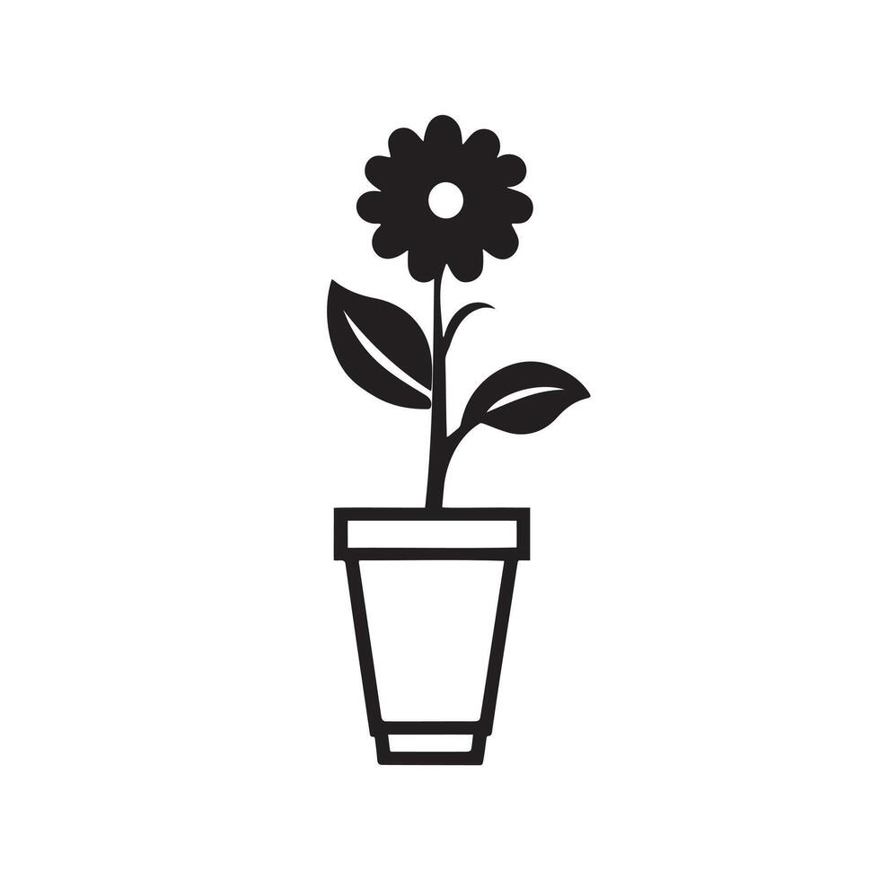 Decorative Plant Vase Icon for UI, Web, and Print vector