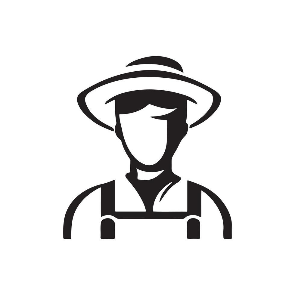 Farmer Icon for Rural Themes on white background vector