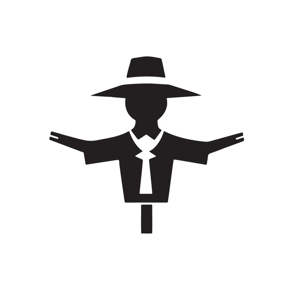 Scarecrow Icon for Field, Farm, and Autumn Themes vector