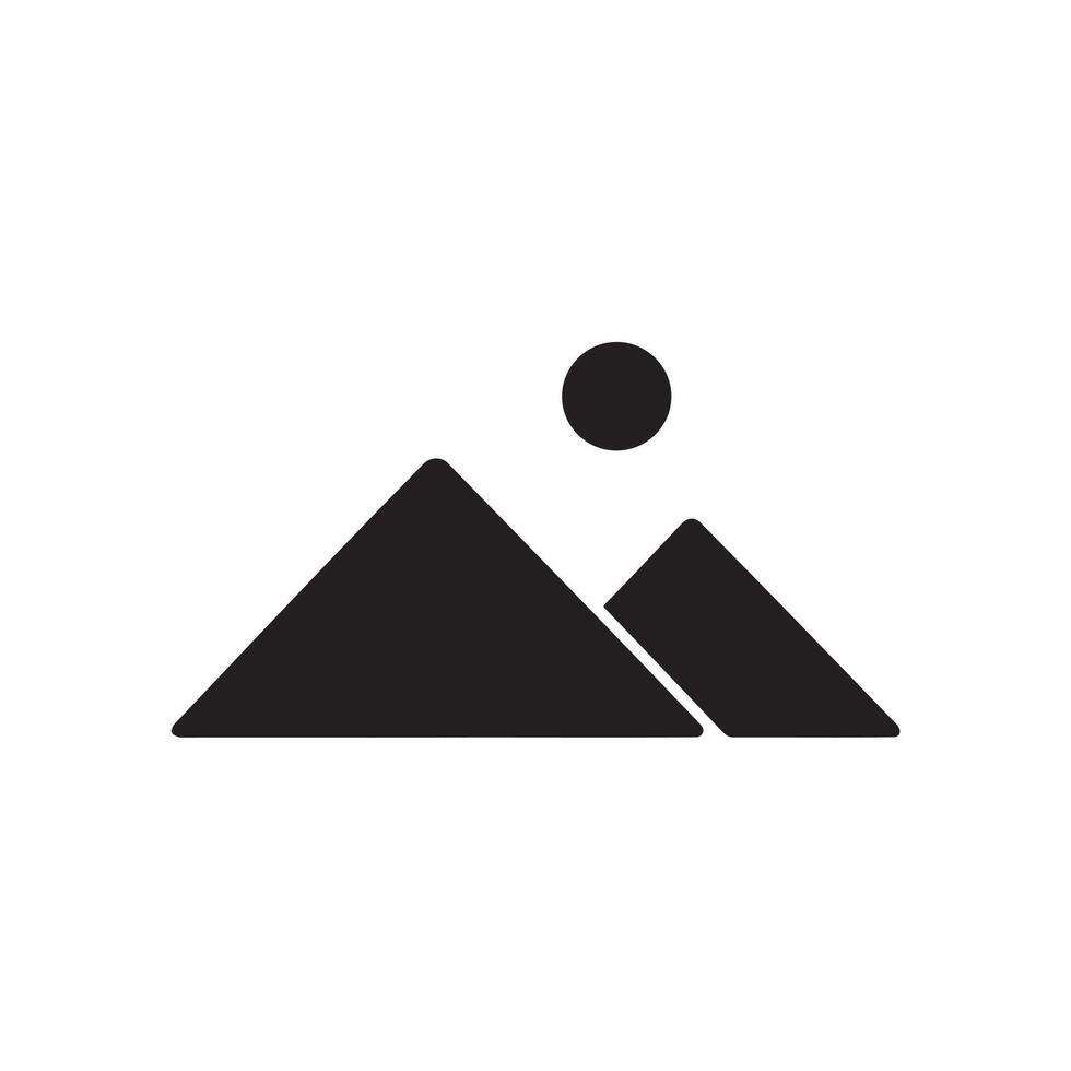 Mountains Icon for Adventure Theme on white background vector