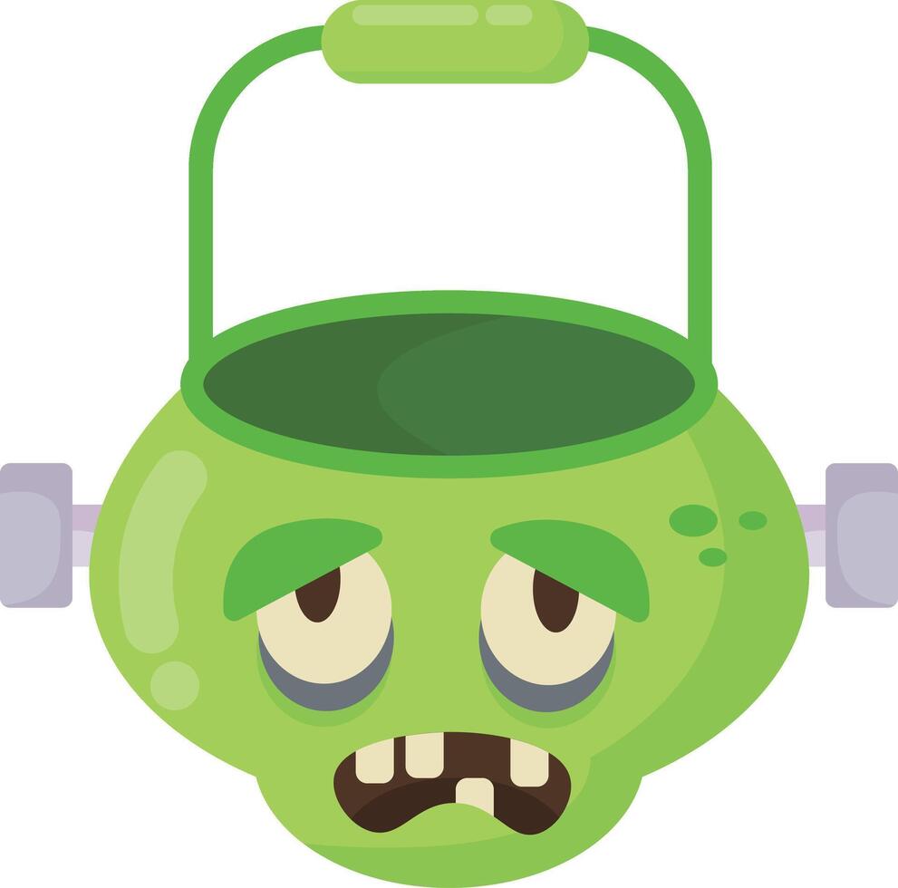 Zombie Face Cauldron vector