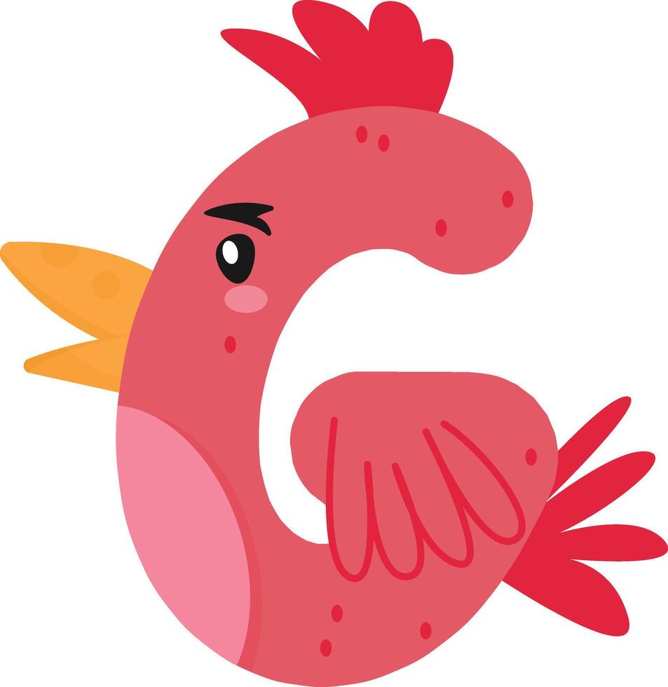 Rooster Font Letter G vector