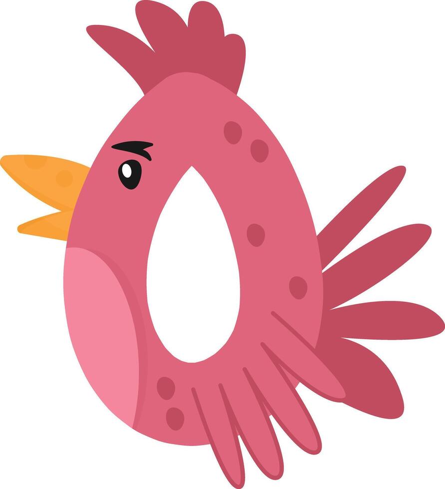 Rooster Font Number 0 vector
