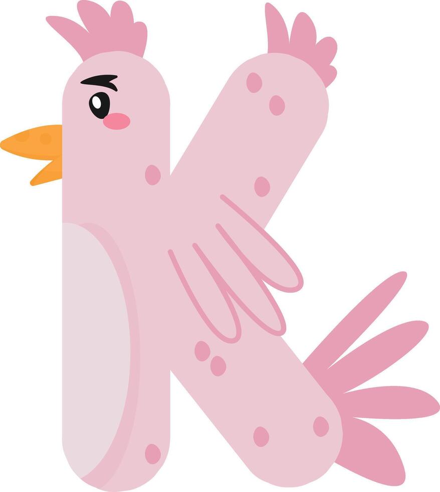 Rooster Font Letter K vector