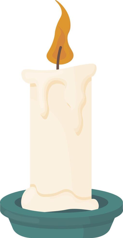 Lit Wax Candle vector