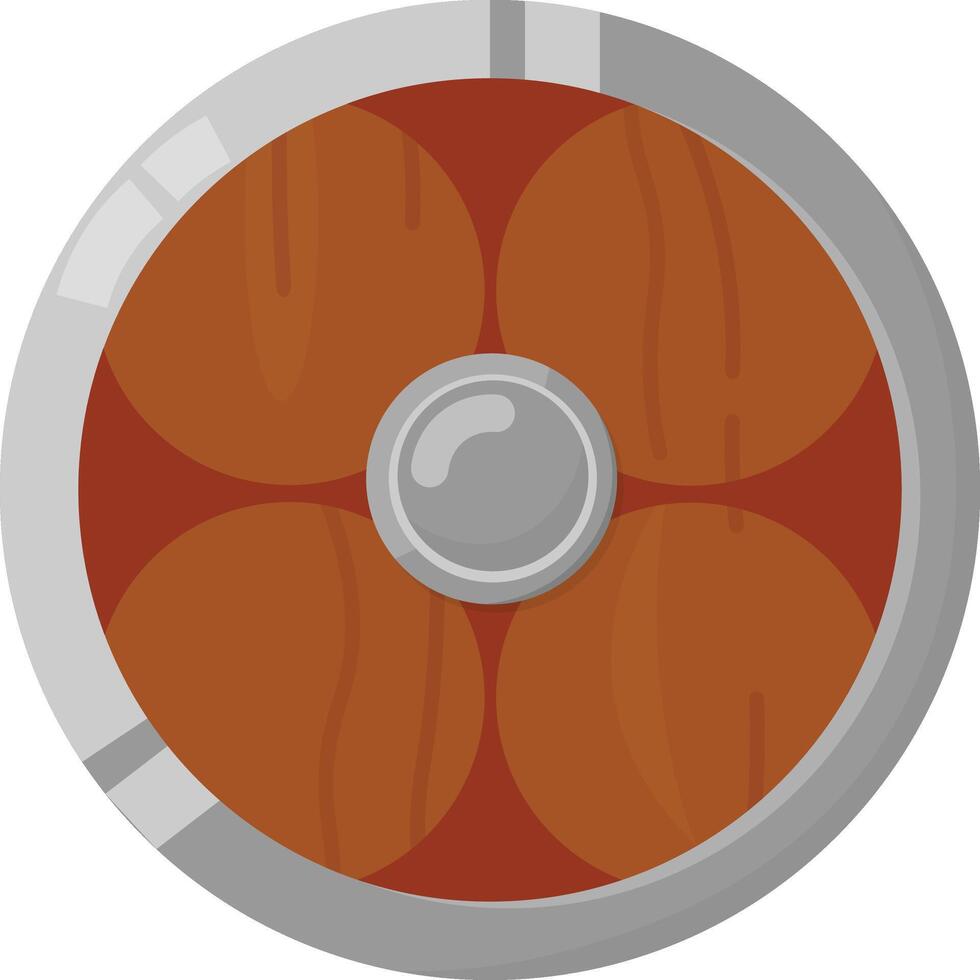 Round Wooden Shield vector