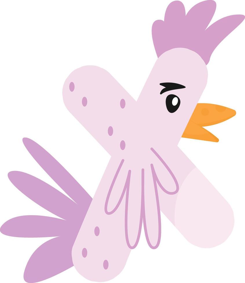 Rooster Font Letter X vector