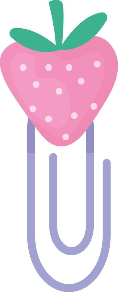 Cute Strawberry Paperclip vector