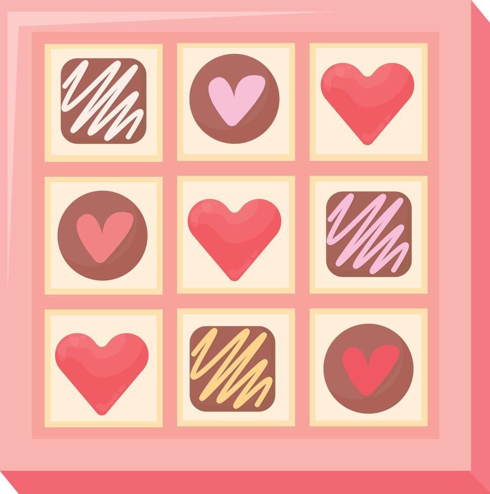 Box of Heart Chocolates vector