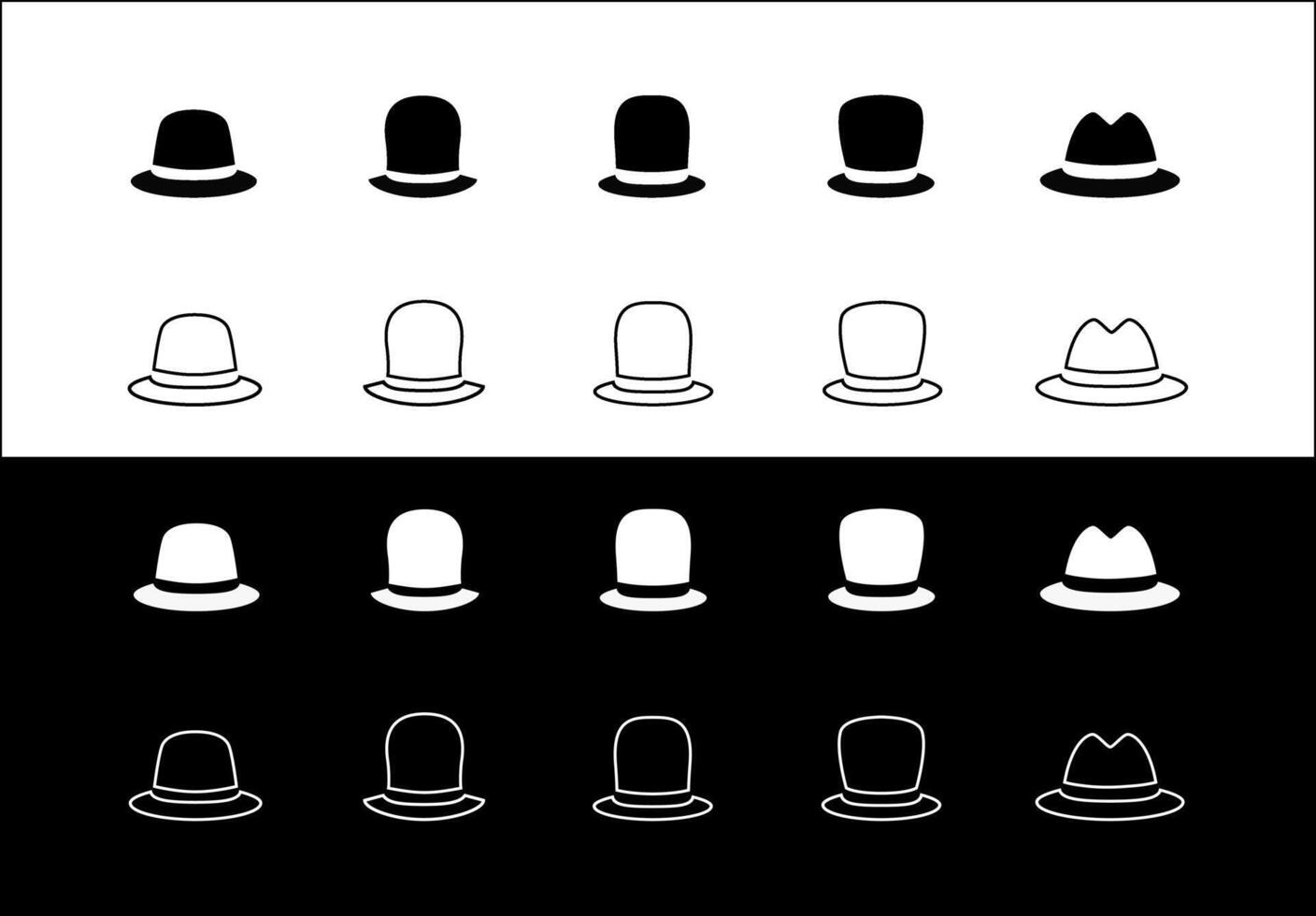 Hats icon and clipart. hats silhouette. vector