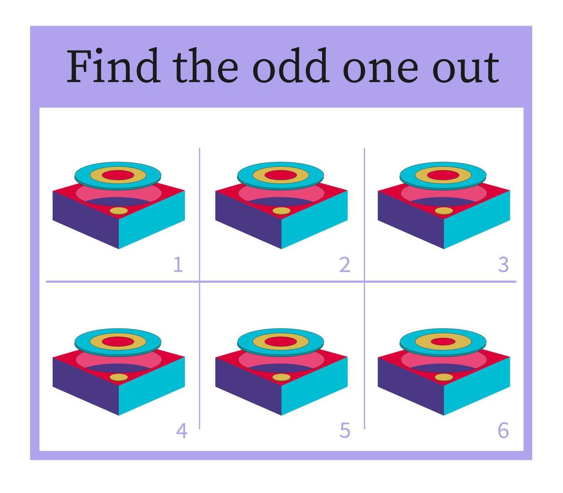 Puzzle game for children. Task for development of attention and logic. Cartoon box. vector