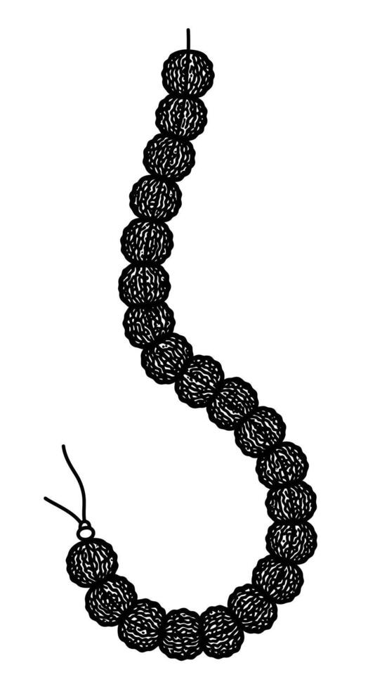 Rosary Beads String of Prayer Beads. vector